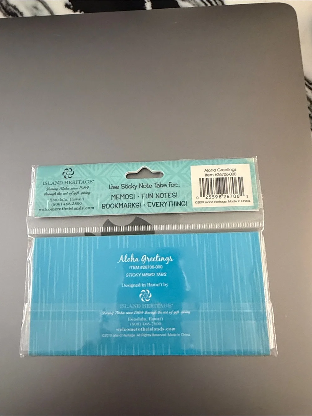 Hawaiian Floral Sticky Note & Tab Set - Blue, Pink, White